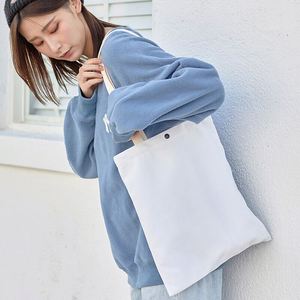 Customized Eco Friendly Heavy Duty Promotional Tote Bags Custom Printed Logo Plain Sublimation Blanks White Polyester <b>Canvas</b> - Product Image 1