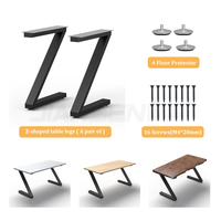 Pieds de table Cadre en acier moulé industriel Forme Z Banc de bureau Café à manger Meubles de table Pieds de table en métal pour table