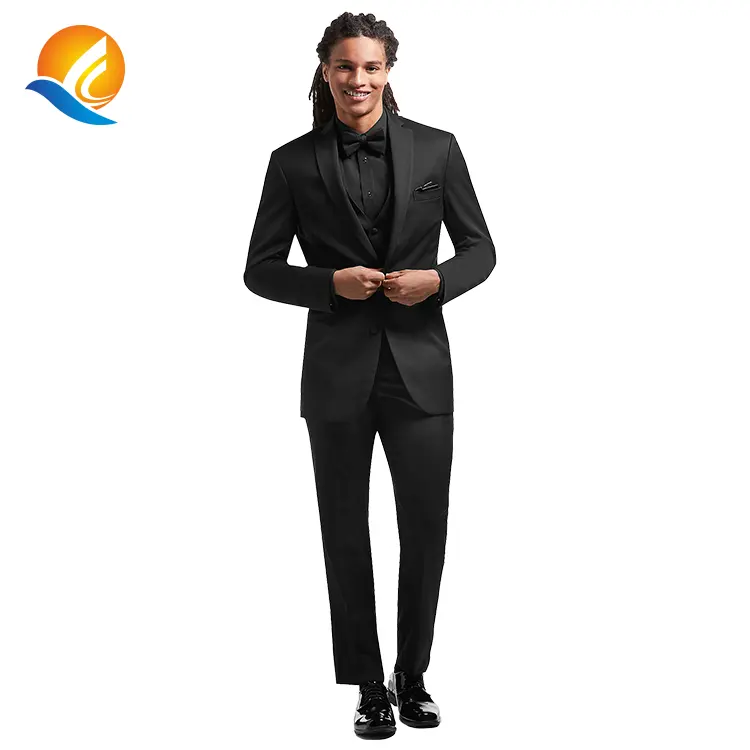 Hot Selling Men's Black Wedding Suits Tuxedos Coat Pant Men Office Suit Italian Tuxedo Shirts Button Wool Fabric Formal Suits