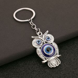 Llavero de Aleación Ecológica con Diseño de Búho y Ojo Turco Azul, Colgante Metálico Vintage, Anillo para Llaves, Amuleto Decorativo de la Suerte, Regalo Promocional - Product Image 2