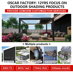 Pérgola de Aluminio para Exteriores 3X3 3X4 4X3 <span class=keywords><strong>4X4</strong></span> 4X5 4X6 6X3 6X4 6X5 6X6M, Toldo para Patio, Jardín, Balcón, <span class=keywords><strong>Terraza</strong></span> - Product Image 4