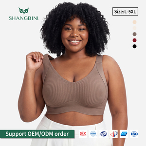 <span class=keywords><strong>Sujetador</strong></span> Inalámbrico SHANGBINI para Mujer, <span class=keywords><strong>Talla</strong></span> <span class=keywords><strong>Grande</strong></span> 5XL, Tirantes Anchos, Alta Elasticidad, <span class=keywords><strong>Sujetador</strong></span> sin Costuras con Copas Grandes - Product Image 1