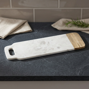 Planche à découper en bois et marbre, accessoires de cuisine blanche blanche pour la maison - Product Image 4