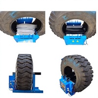 Machine de réparation de pneus pour engins de chantier et chargeurs - Réparation à chaud/incendie pour la construction métallique bleue