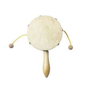 Wooden Rattle <b>Drum</b> <b>Hand</b> <b>Drum</b> Musical Instrument Toy Orff Percussion Instrument for Kids Babies Playing Wholesale Music Toy - Product Image 1