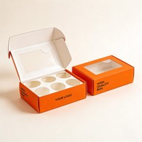 Boîtes à pâtisserie personnalisées en gros avec logo imprimé pour biscuits, mini-cupcakes, muffins, emballage en carton, boîte à mini-cupcakes à l'encre de soja