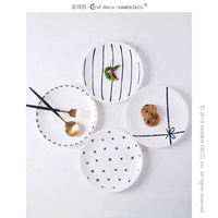 Plats à dîner en porcelaine personnalisés directement d'usine, assiette à dîner en céramique de 8 pouces pour Restaurant de fête de mariage