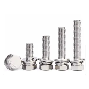 M6 M8 M10 M12 Stainless Steel 304 316 Sems Combination Screws Hex Head Bolt With Washer