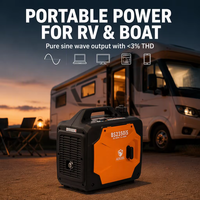 Générateur onduleur 1,8 kW 79,7 cm³ OHV à onde sinusoïdale pure <3% THD 5h CE PSE JP EU OEM Vente en gros