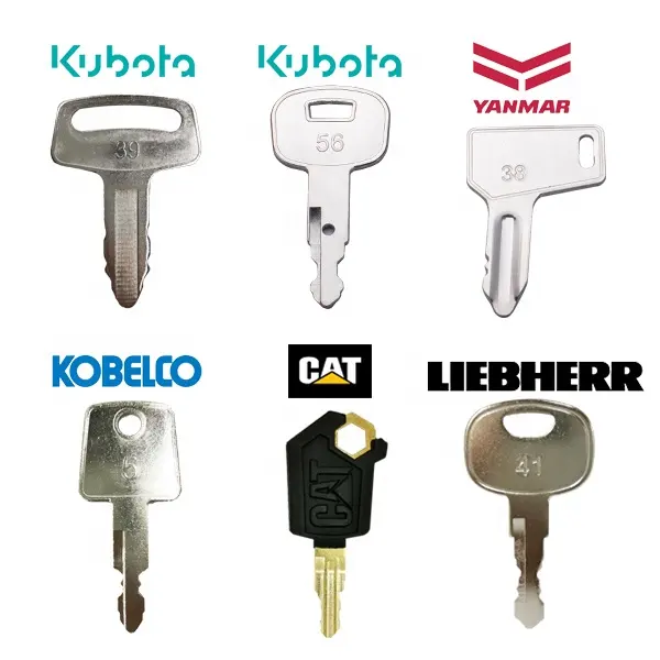 Excavator Ignition Keys Fit Yanmar Kubota Volvo JCB CAT Hitachi Liugong Excavators