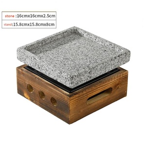 ร้านสเต็ก <span class=keywords><strong>หิน</strong></span>แกรนิตร้อน <span class=keywords><strong>หิน</strong></span><span class=keywords><strong>ลาวา</strong></span>สำหรับย่างสเต็ก แผ่น<span class=keywords><strong>หิน</strong></span>ย่างทรงสี่เหลี่ยมและทรงกลม พร้อมเตาแอลกอฮอล์ - Product Image 3