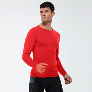 Maglietta <span class=keywords><strong>a</strong></span> <span class=keywords><strong>Maniche</strong></span> <span class=keywords><strong>Lunghe</strong></span> da Uomo per Fitness, Corsa, Elasticizzata, Traspirante, ad Asciugatura Rapida, Tinta Unita - Product Image 3