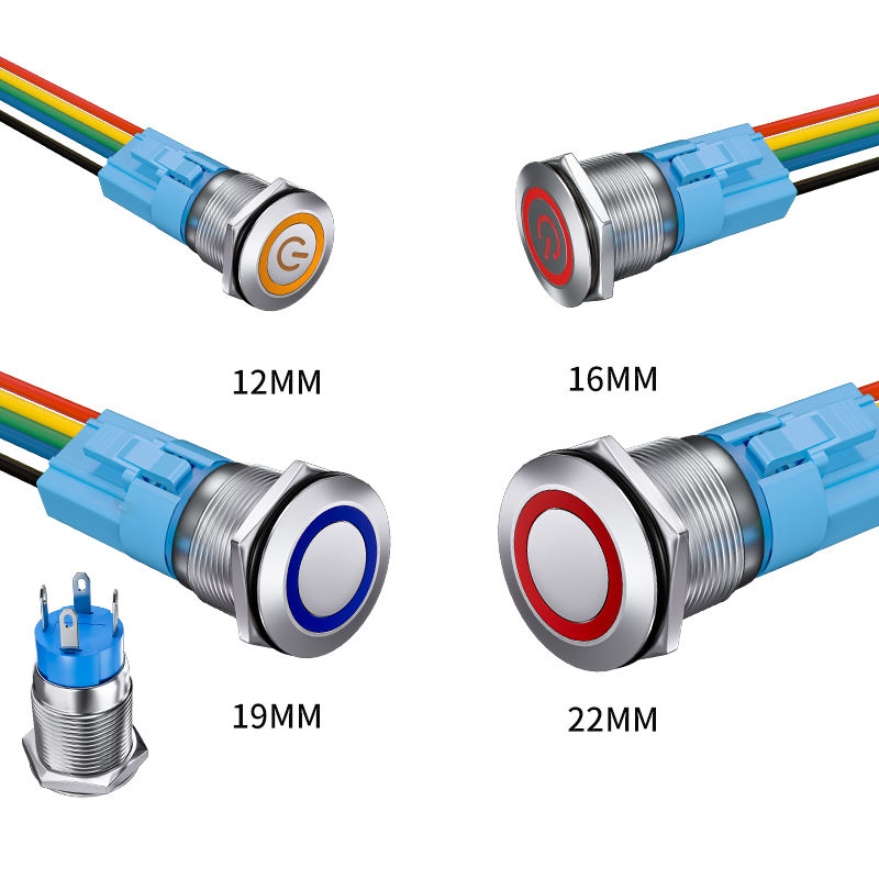 High Quality Brass IP65 Home Appliance Push Button Switches 12mm-22mm Momentary