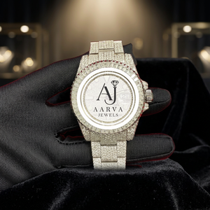 Montre mécanique en acier inoxydable avec incrustation de diamants, style bracelet moderne de luxe, cadran rond, lunette en cristal, montre-bracelet, cadeau - Product Image 1