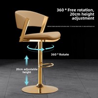 Tabouret de bar Donna réglable avec pédale, moderne, minimaliste, en métal, pivotant, capacité de charge de 300 kg, pour usage domestique, caisse, réception, hôtel, bar
