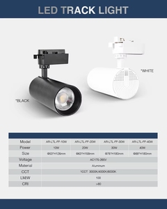 <span class=keywords><strong>ไฟ</strong></span>สปอตไลท์ติดรางสำหรับโครงการก่อสร้างโรงแรม 10W 20W 30W 40W 50W COB Led Track Light - Product Image 2