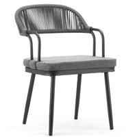Chaise d'extérieur vintage Chaises de café Salle à manger Pile design en rotin pour balcon intérieur Série Empilable à l'extérieur Ensemble jaune Français