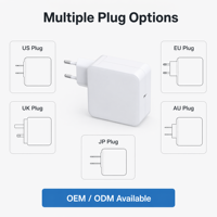 Cargador de Pared GaN PD de 100W, Adaptador de Corriente USB-C de un Solo Puerto, Enchufe Fijo Estadounidense, Carga Rápida para Dispositivos Electrónicos de Consumo