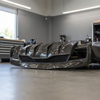 Diffuseur arrière en fibre de carbone Corvette C8 avec ailerons verticaux 2020-2024, finition sergé 3K brillant, kit de garniture de pare-chocs aérodynamique à fixation par boulons