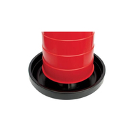 Hot 15kg Portable Volaille Feeder Meilleur PE Matériel Rouge Noir Couleur Rainure Profonde Longue Vis En Acier Automatique Suspendu Vente 1 An