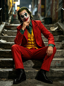 Costume de Clown d'Halloween pour Homme en Gros : Veste Rouge, Gilet Jaune, Chemise Verte – Tenue de Scène pour Villains, Cirque et Théâtre - Product Image 3