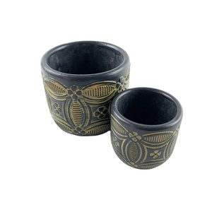 Pot de fleurs moderne mignon <span class=keywords><strong>noir</strong></span> en béton Pot de fleurs succulentes de bureau Pots de ciment Moule Jardinières d'intérieur élégantes - Product Image 4