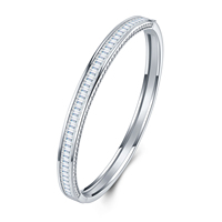 Bracelet Moissanite en Argent Sterling 925, 18,9g, Style Art Déco, Coupe Baguette, Bracelets Joncs pour Femme, Luxe