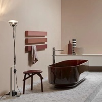 Vente flash : Baignoire ovale autoportante en plastique transparent, baignoire colorée pour adultes