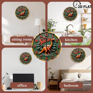 Round Wooden Wall <b>Clock</b> 25x25Cm Retro Quiet <b>Movement</b> Home Hotel Decor - Product Image 3