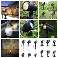 Projecteur LED COB étanche IP65 7W en aluminium pour jardin, éclairage paysager certifié ETL 12V DC pour extérieur