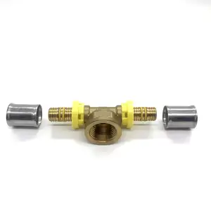 Fast install Brass Fittings for Multilayer Pipe Brass TH Type 304SS Sleeve Press Fitting for PAP Pipes