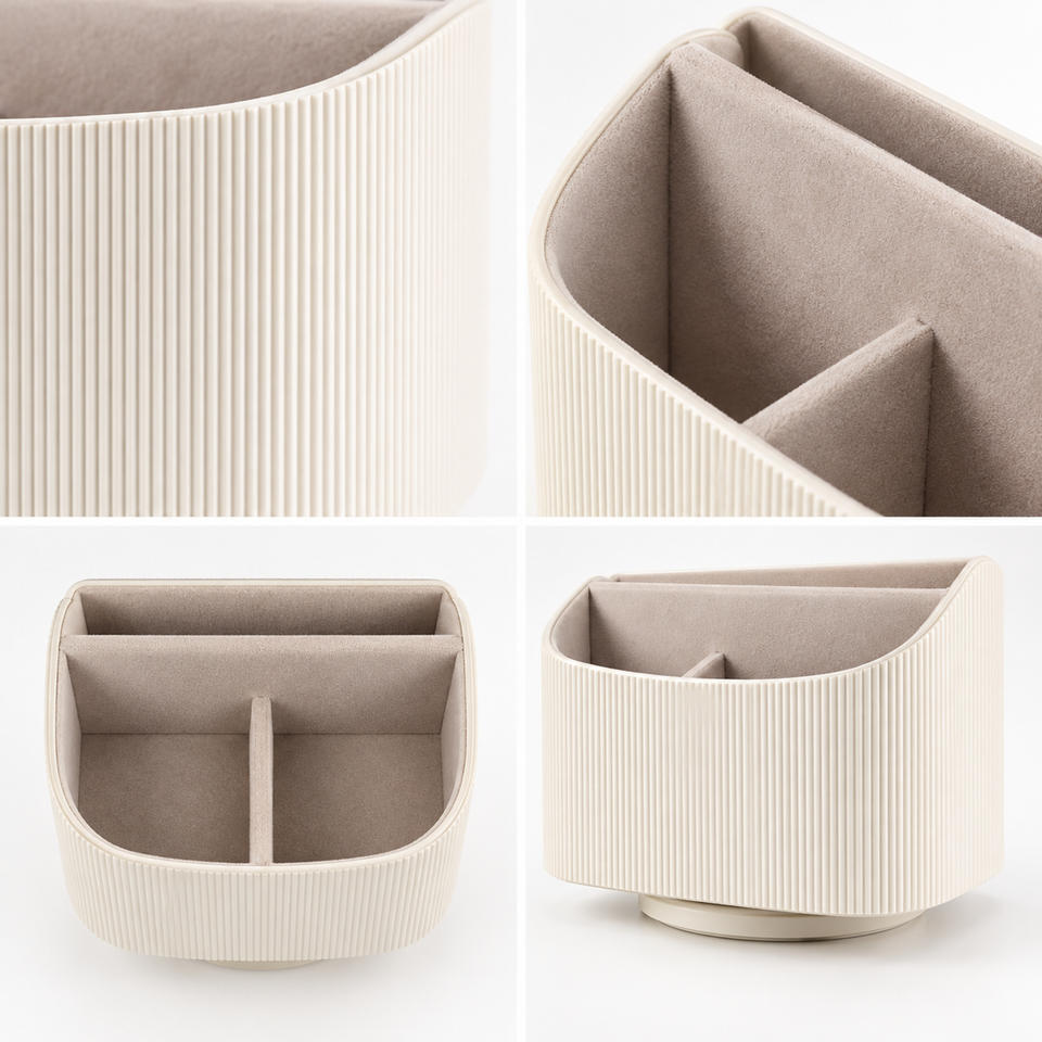 Rotating Multi Compartment Roman Column Cosmetic Stationery Remote ...