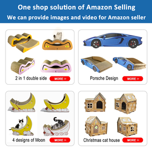 Großes umwelt freundliches <span class=keywords><strong>Cat</strong></span> Scratcher House aus recyceltem Papier karton mit Karton verpackung - Product Image 4