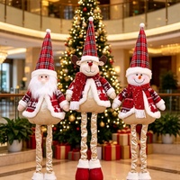 Teleskopische Weihnachts-Stehfiguren: Weihnachtsmann, Schneemann, Rentier – Plüsch-Ornamente für Fenster, Kamin und Weihnachtsdekoration – Geschenke