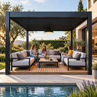 Pergola en aluminium à lames orientables électriques, étanche et facile à installer, pour terrasse, jardin, balcon - Taille personnalisable