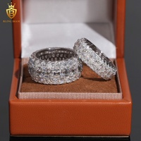 Offre Spéciale – Bagues en Argent Sterling 925 avec Moissanite Coupe Asscher – Bagues Hip-Hop pour Hommes avec Moissanite – Passent le Test du Diamant