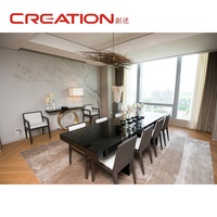 Meubles de restaurant d'hôtel, table et chaises en placage de bois MDF pour restaurant d'hôtel 5 étoiles