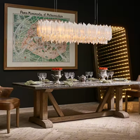 Lustre moderne en quartz avec cadre blanc, hauteur réglable, luminaire suspendu linéaire de luxe pour salle à manger, hall d'hôtel