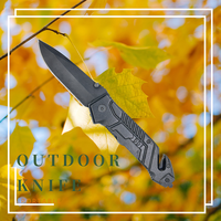Couteau de poche tactique pliable durable pour la survie en plein air, le camping, la chasse, le bushcraft, la défense personnelle, avec lame en acier inoxydable