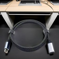 Kabel Ekstensi USB Type-C ke Type-C 0.6M Male to Female dengan Konektor Mikro, Kompatibel dengan Smart Watch dan Tablet