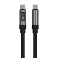 Nouveau Câble USB-C vers USB-C 240W en Silicone Flexible avec Affichage Numérique, Charge Rapide PD 3.0, pour iPhone et Galaxy (OEM)
