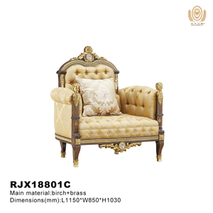 Meubles de maison ensemble de canapés anciens chaise sectionnelle chaise de salle à manger rétro style bois français italien luxe classique royal européen - Product Image 5