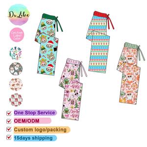 Pantalones Anchos de Bambú Personalizados con Estampado <span class=keywords><strong>Vaquero</strong></span>, Pantalones de Pijama para Adultos, Pantalones con Cordón para <span class=keywords><strong>Mujer</strong></span>, Niños y Bebés - Product Image 3