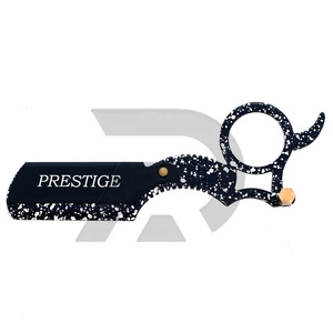 Rasoir droit de barbier à trou unique noir et rouge pour tatouages de cheveux et nouveau rasoir de doigt de rasage de conception de moustache - Product Image 2