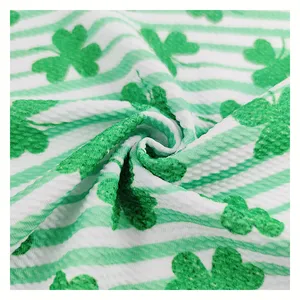 China Supplier Popular Design bullet fabric digital print St. Patrick's Day for Dress and Bows