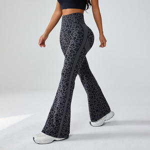 Women's <b>Sexy</b> Leopard Flare Yoga Pants Breathable High Waisted Athletic Workout Gym <b>Leggings</b> - Product Image 1