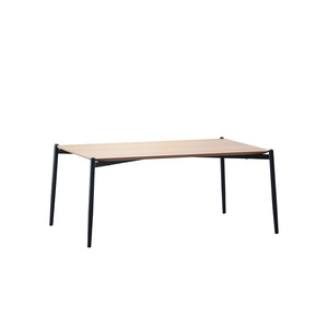 Ensemble de table basse minimaliste, plateau en bois, pieds en métal noir, design nordique, meubles de salon - Product Image 5