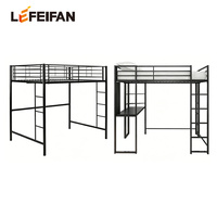 Lit mezzanine pour dortoir universitaire avec bureau en métal Lit superposé en acier durable