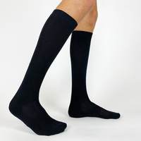 Chaussettes de compression montantes en coton personnalisées avec soutien de la voûte plantaire rembourré, couleur unie, pour marathon, course à pied, entraînement, hommes, femmes, vente en gros