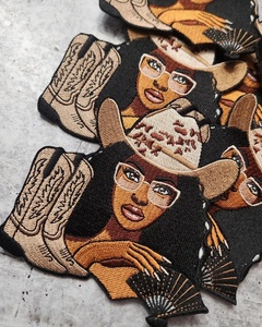 Patchs brodés de haute qualité, style western, marron et noir, pour veste, t-shirt, casquette de camionneur, décoration DIY - Product Image 3